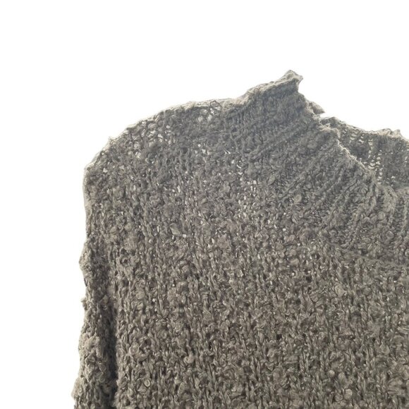 She + Sky Womens Crew Neck Loose Knit Sweater Gray One Size Fits All - Picture 7 of 9